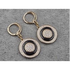 Серьги Xuping 17 мм высота 34 мм круглый замок цвет 18к