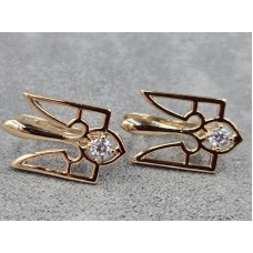 Серьги Xuping 11 мм высота 19 мм английский замок цвет золото 18к