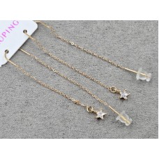 Серьги протяжки Xuping 5 мм длина 6 см цвет золото 18к