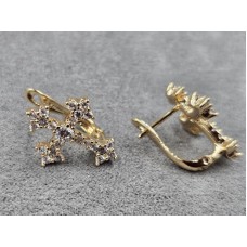 Серьги Xuping 15 мм высота 18 мм английский замок цвет золото 18к