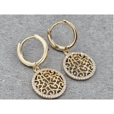 Серьги Xuping 14 мм высота 28 мм круглый замок цвет золото 18к