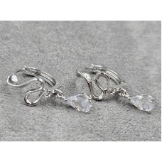 Серьги Xuping 7 мм высота 21 мм родий