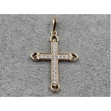 Хрестик Xuping 24 мм висота 40 мм колір золото 18к