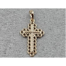 Хрестик Xuping 18 мм висота 36 мм колір золото 18к
