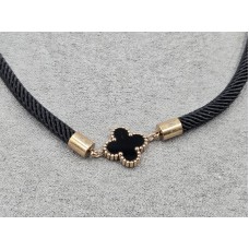 Браслет клевер 13 мм длина 16+3 см нержавеющая сталь цвет розовое золото