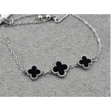 Браслет клевер 11+9 мм длина 21 см нержавеющая сталь