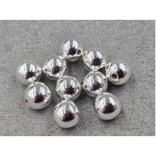Бусини куля 10 мм 10 шт колір срібло (гіпоалергений сплав)
