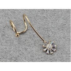 Сережка каффа Xuping 9 мм висота 28 мм колір золото 18к