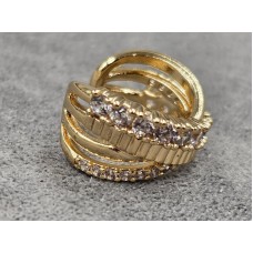 Серьга каффа Xuping 9*15 мм цвет золото 18к