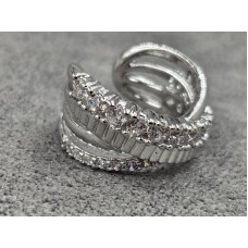 Серьга каффа Xuping 9*15 мм родий
