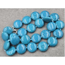 Бусы из говлита (под бирюзу) 16 мм длина 45 см