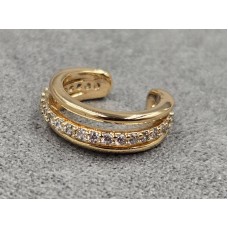 Серьга каффа Xuping 5*16 мм цвет золото 18к