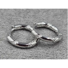 Серьги Xuping 2 мм высота 13 мм родий
