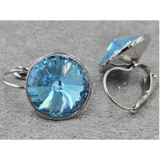 Серьги Xuping 16 мм высота 23 мм родий