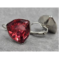Серьги Xuping 18*19 мм высота 23 мм родий