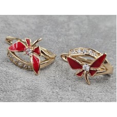 Серьги Xuping 10 мм высота 14 мм английский замок цвет 18к
