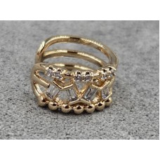 Серьга каффа Xuping 7*15 мм цвет золото 18к