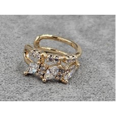 Серьга каффа Xuping 7*15 мм цвет золото 18к