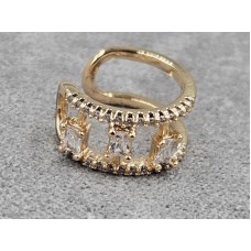 Серьга каффа Xuping 7*16 мм цвет золото 18к