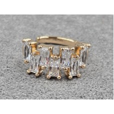 Серьга каффа Xuping 7*15 мм цвет золото 18к