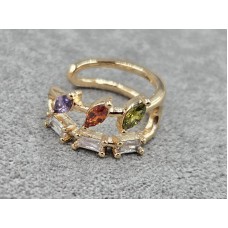 Серьга каффа Xuping 8*15 мм цвет золото 18к