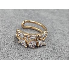 Серьга каффа Xuping 7*16 мм цвет золото 18к