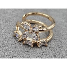 Серьга каффа Xuping 9*15 мм цвет золото 18к