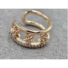 Серьга каффа Xuping 7*16 мм цвет золото 18к