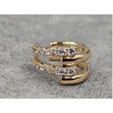 Серьга каффа Xuping 8*13 мм цвет золото 18к