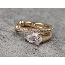 Серьга каффа Xuping 5*15 мм цвет золото 18к