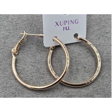 Серьги кольца  M&L Xuping 2 мм 25 мм цвет золото 18к