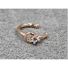 Серьга каффа Xuping 4*10 мм цвет золото 18к