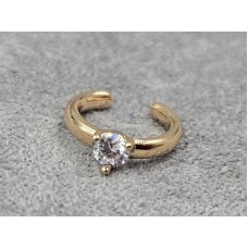 Серьга каффа Xuping 3*11 мм цвет золото 18к