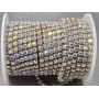 Стразовая цепь 4 мм SS18 AB в золоте (KC Gold/AB) 10 ярдов