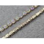 Стразовая цепь 4 мм SS18 AB в золоте (KC Gold/AB) 10 ярдов