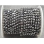 Стразовая цепь 4 мм SS18 цвет гематитовый в однотонном металле (full hematite) 10 ярдов