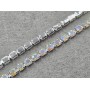 Стразовая цепь 4 мм SS18 AB в серебристом металле (Silver/AB) 10 ярдов