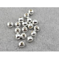 Бусины шарики 5 мм 40 гр (235 шт) цвет серебро металлические