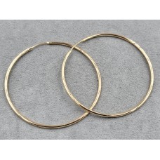 Серьги кольца Xuping 2 мм д. 65 мм 18к 
