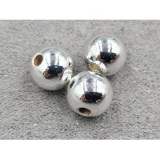 Бусины шарики 8 мм 10 шт цвет серебро (гиппоаллергенный сплав)
