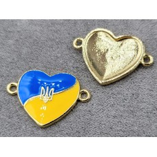 Коннектор *сердце Украины* 16*22 мм цвет золото (гиппоаллергенный сплав)