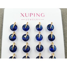 Гвоздики Xuping 7 мм с синим стразом цвет 18к