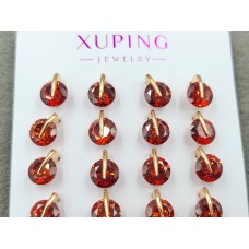 Гвоздики Xuping с красным стразом 7 мм цвет 18к