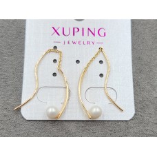 Сережки протяжки Xuping 1,6+5 мм в. 2,5 см колір 18к 