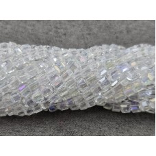 Стекло кубик 3,5 мм 95-100 шт розовый прозрачный