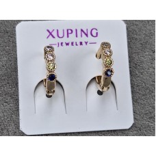 Сережки Xuping 2,5 мм висота 10 мм круглий замок колір 18к