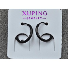 Сережки Xuping 1,5 мм висота 10 мм круглий замок чорні