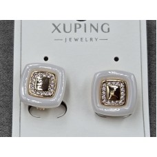 Сережки кераміка Xuping 13 мм англійський замок колір 18к