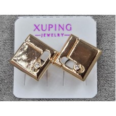 Сережки Xuping 15 мм висота 15 мм англійський замок колір 18к