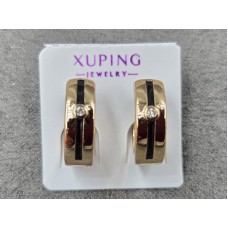 Сережки Xuping 5 мм висота 15 мм круглий замок колір 18к